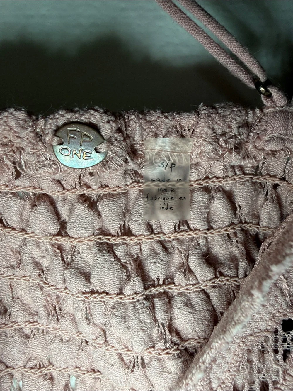 Free People Dusty Mauve Crochet Lace Cropped Tank - Picture 2 of 10